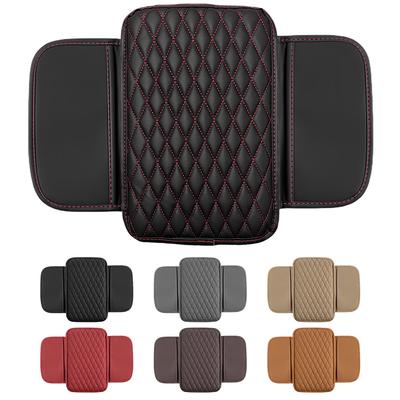 Car Center Console Protector Cover Pad Leather Arm Rest Mat Car Armrest Cover with Tissue Storage Foam Height Pad Storage Bag