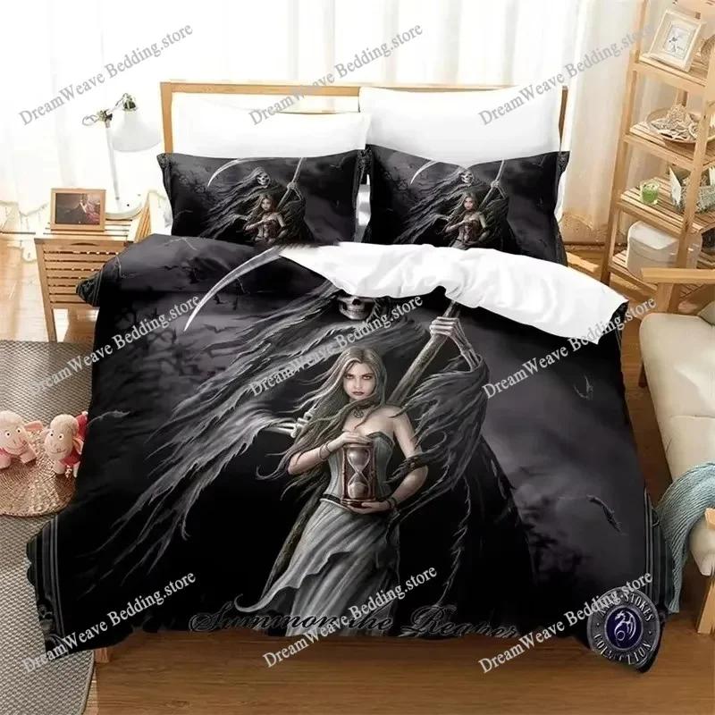 Dark Grim Reaper Bedding Set Duvet Cover 3d Bedding Fashion Design Decoration King Duvet Cover Set Double Bed Set Bedding Sets96