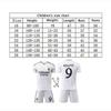 Real Madrid Mbappe No.9 Home Jersey Set 2024/25 Season White Polyester Fans Edition Adults Kids Breathable Quick-Dry