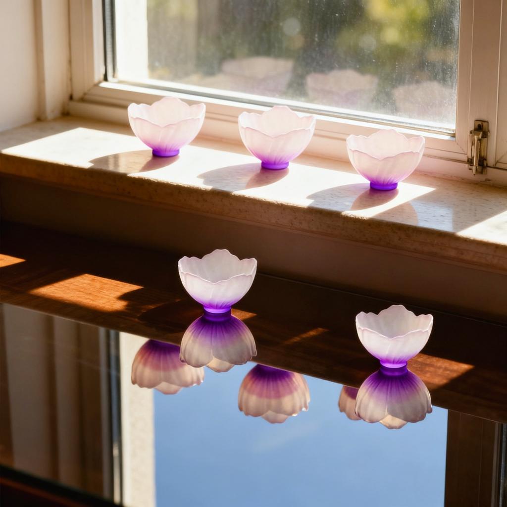 4 kusy Glazované sklo Matné růžové Sakura Japonský čajový šálek, Růžově glazovaná Dáma, Domácí květinový čajový šálek, Čajový šálek, Okvětní šálek
