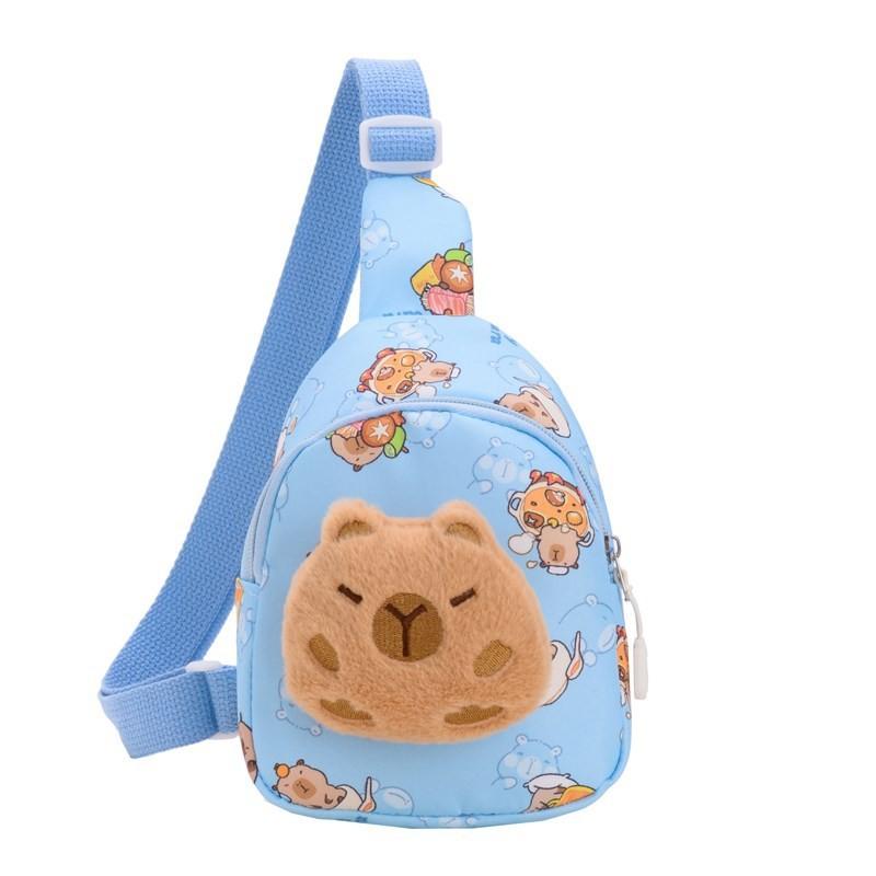 Capybara Plush Printed Shoulder Crossbody Chest Bag Children Leisure Outdoor