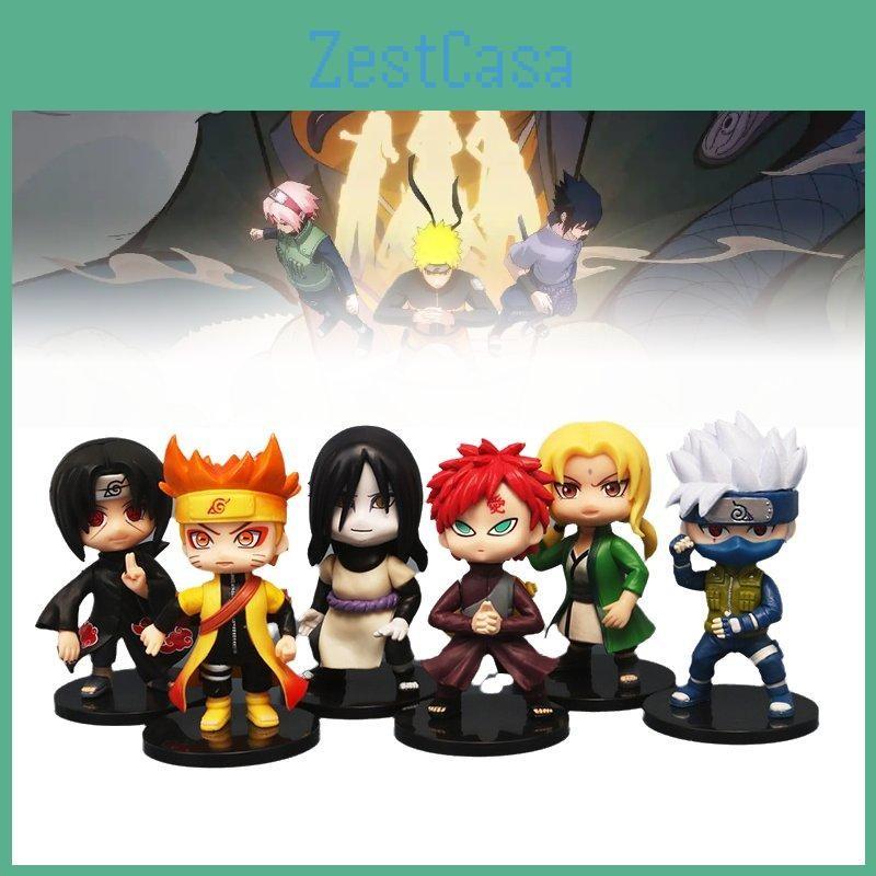 Naruto 6pcs Cartoon Character Pvc Toy Model Decoration Child Gift Christmas