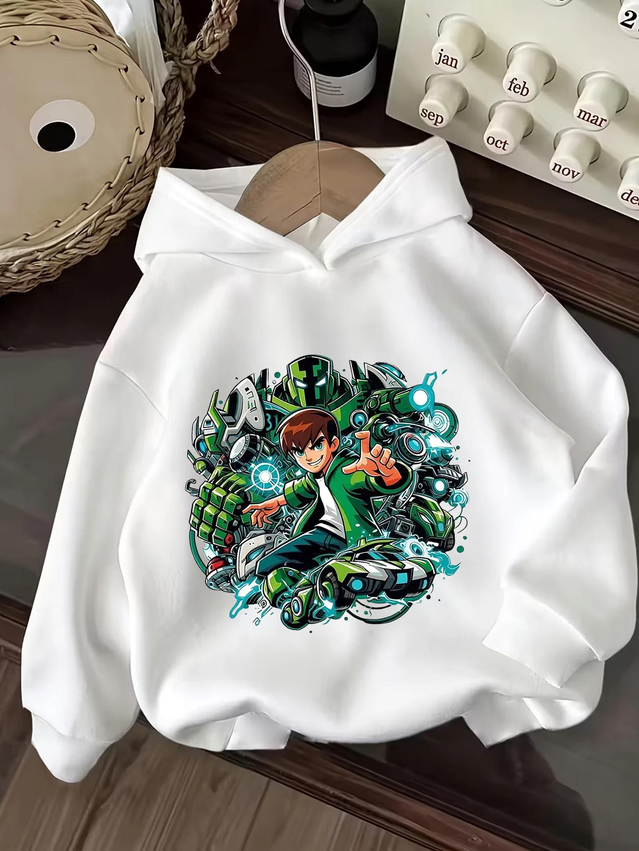 Snare-oh Ben 10 Kids Zip Hoodie Summer Cute Crewneck Cartoon Ages 3-14 100