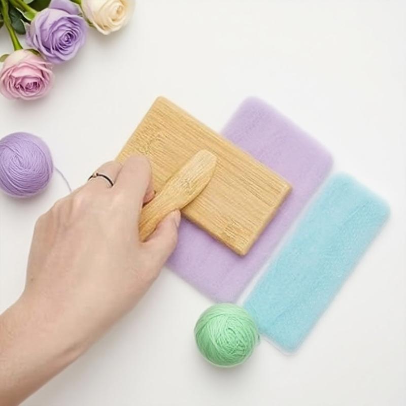 2PCS Plane Wood Fleece Carders And Drop Rod Set For Craft Felting Projects With Even Twirling Equipment