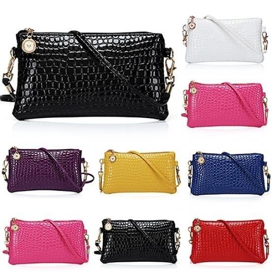 Neue trendige Damenleder Geldbörse Brieftasche Kunstleder Umhängetasche Tragetasche Messenger Reißverschluss Satchel Handtasche