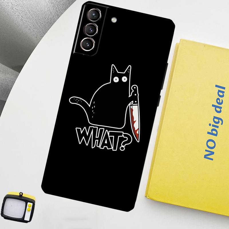 Witch Black Cat Phone Case For Samsung Galaxy S25 Ultra S20 S21 S22 S23 Plus S24 Ultra S9 S10 S25 FE Cover