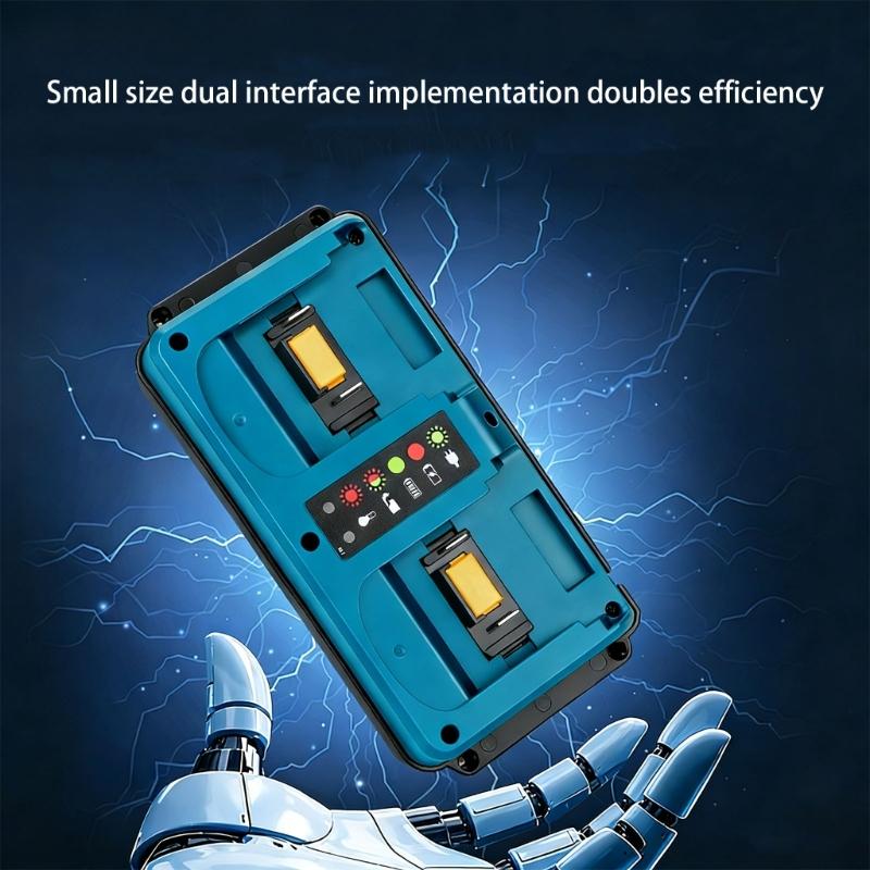 Battery Adapter Charging Solution Double Port Power Charging Base for Various Devices Waterproof Cable Small Design