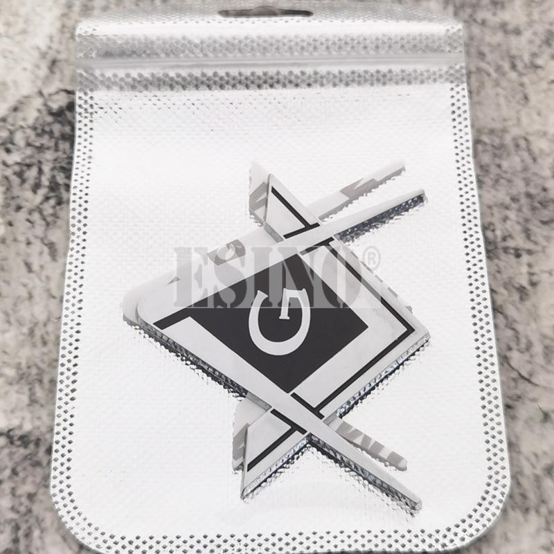 Nowe 3D Masoneria Bractwo Wolnomularskie Metal Chrom Cynk Stop Klejący Emblemat Odznaka Dekoracyjna Naklejka Akcesorium Samochodowe