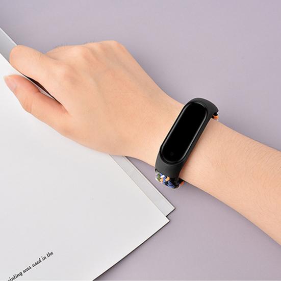 Uhrenarmband, elastisch, verstellbar, geflochtenes Nylon, 14 mm, Armband für Xiaomi Mi Band 3/4/5/6/NFC