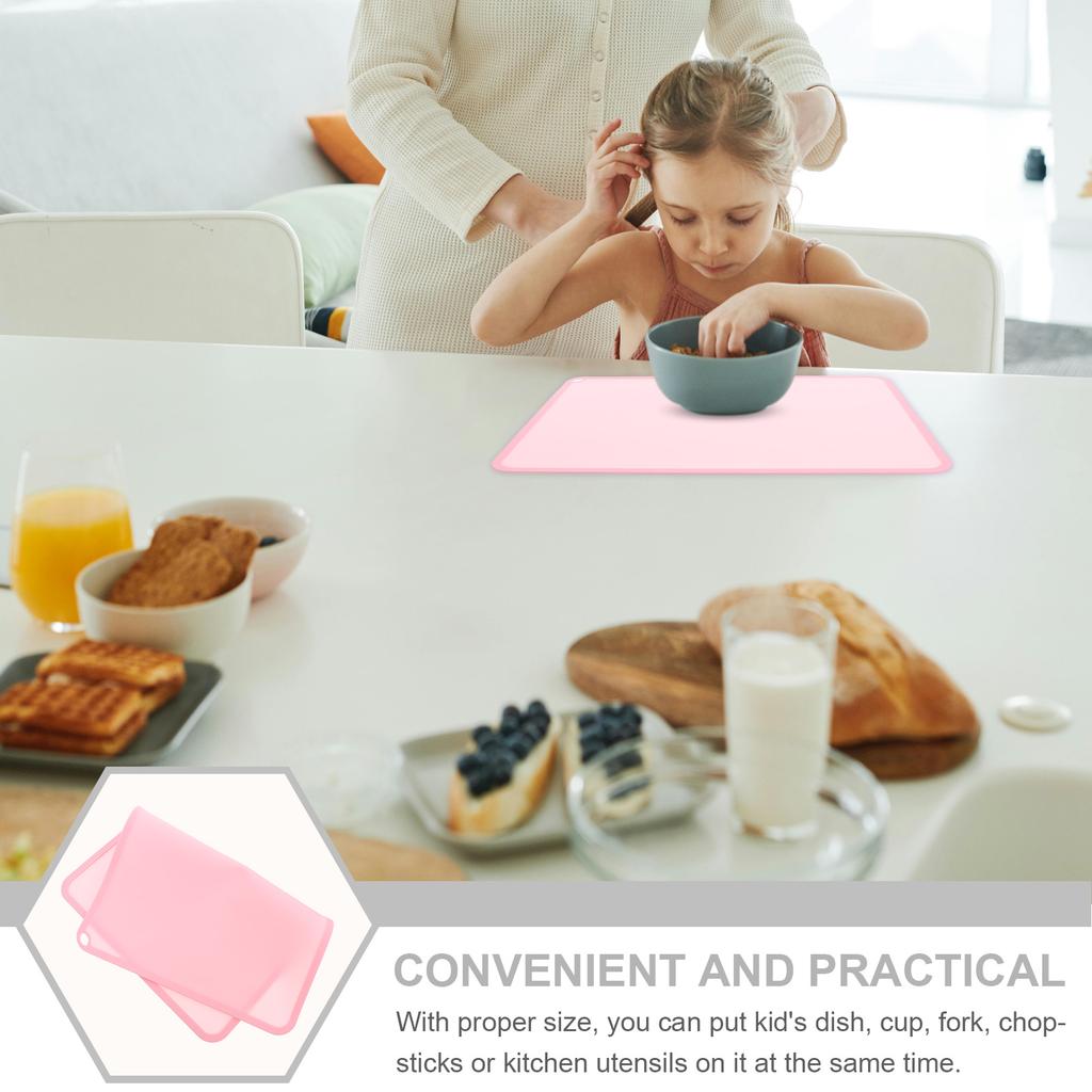 Silicone Placemats For Kids Heat Insulated Waterproof Non-Slip Dining Table Mats Kitchen Bar Mat Camping Travel Use