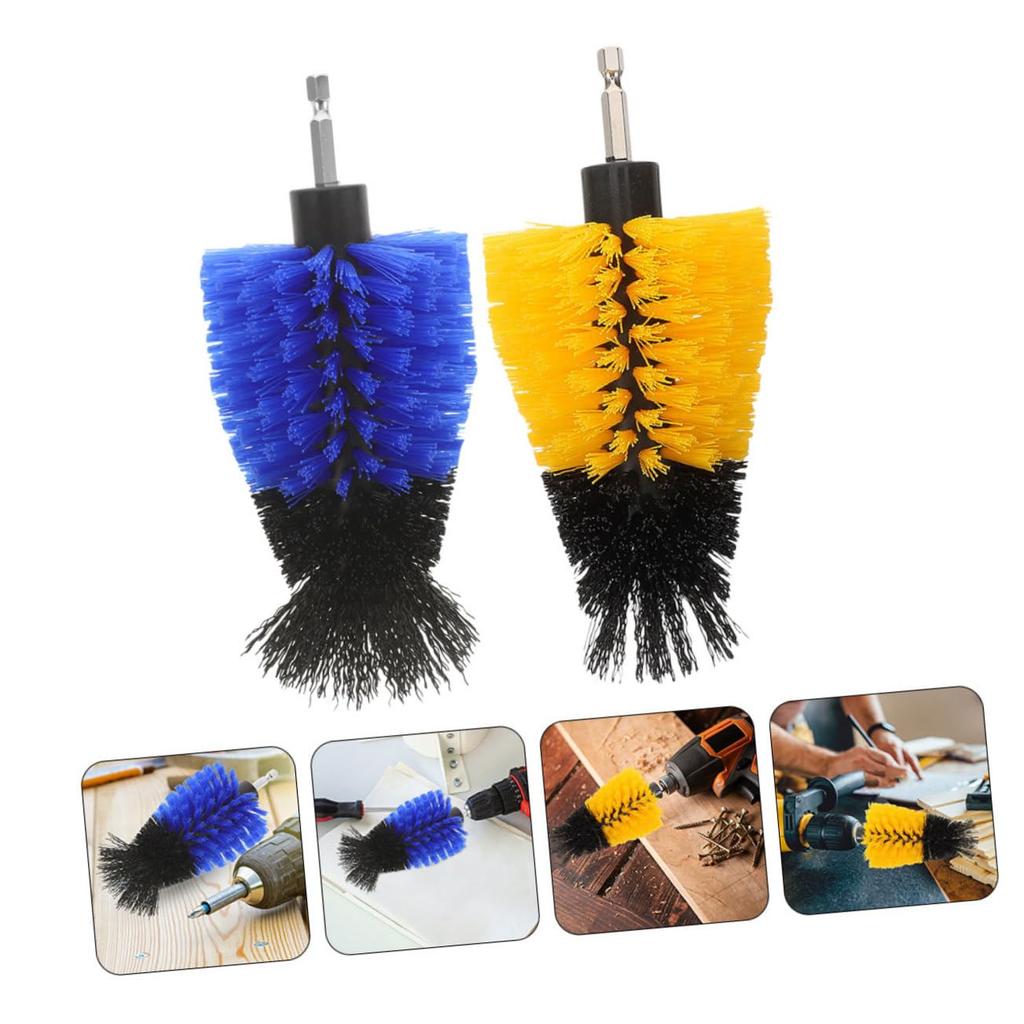 TOPPERFUN 2pcs Clean Brush Head Drill Wheel Cleaning Brush Cleaning Scrub Brush They Detail