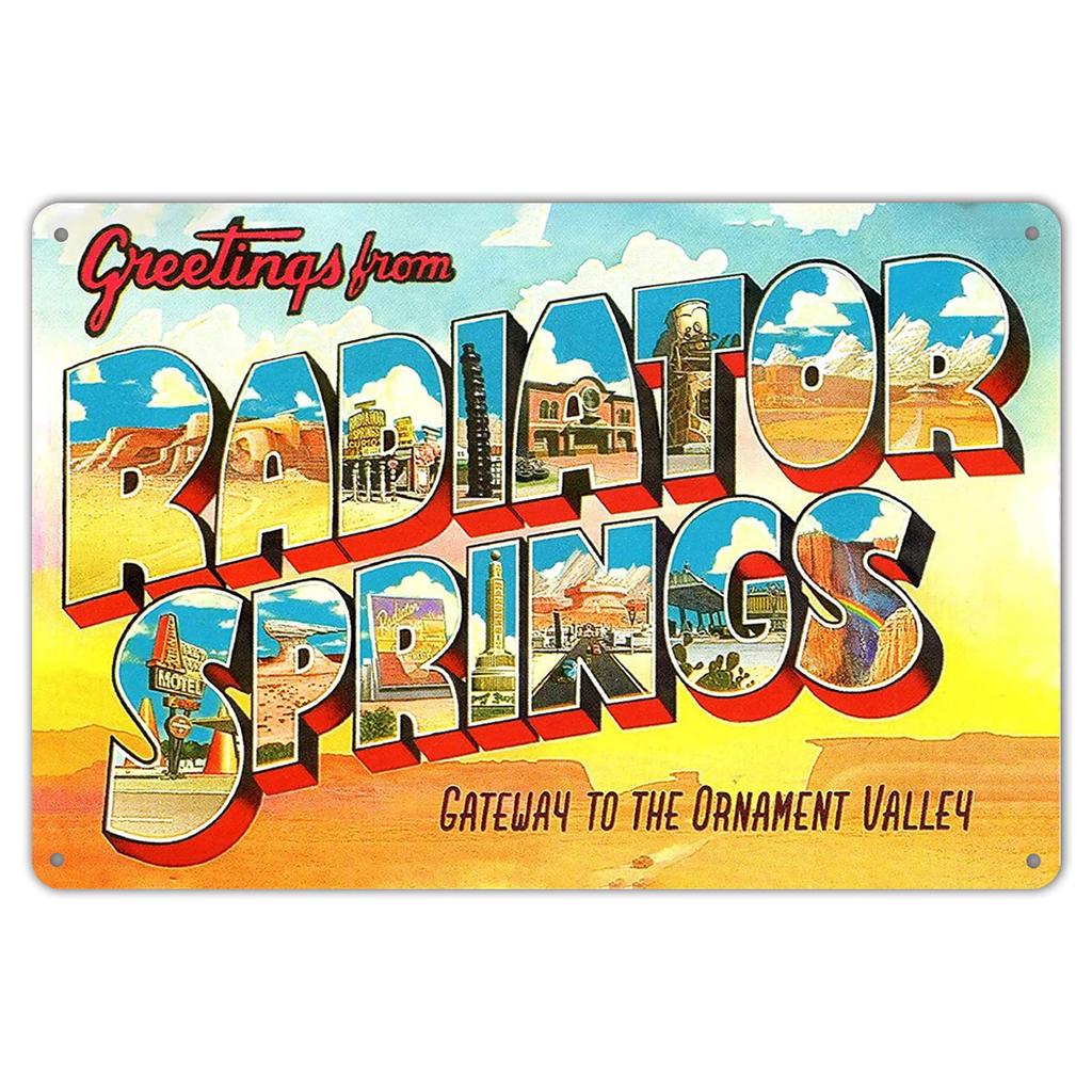 Radiator Springs Twine - Metal Wall Decor Metal Tin Sign Plaque Art Inspirational- 8 X 12 Inches Metal Tin Sign
