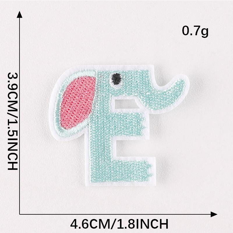 Duoku Embroidery Stickers 26 English Letters Pinyin Animal Adhesive Patch Stickers Clothing Accessories Hand Account Diy Cloth Stickers