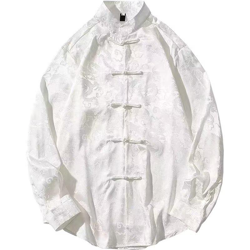 Men's Summer Dragon Robe: Chinese Zhongshan Style, Ice Silk, Sun Protection Tang Suit Jacket