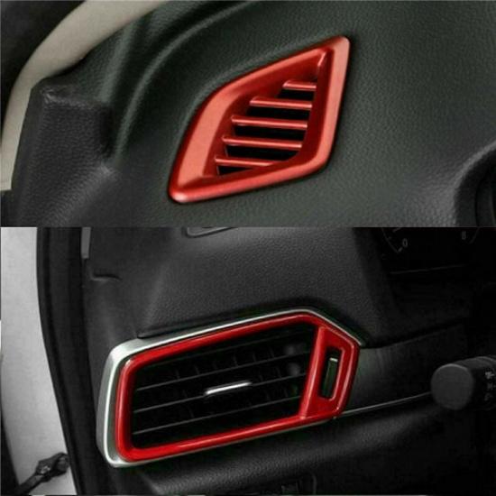 Red 4PCS Dashboard Side Air Outlet Vent Cover Trim For Honda Accord 2018-2021