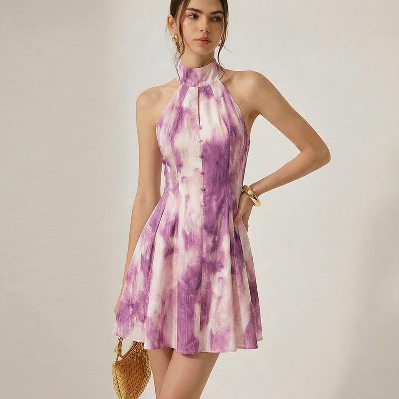 European Style Fashion Sleeveless Maxi Dress Spring and Summer Elegant A Women XS