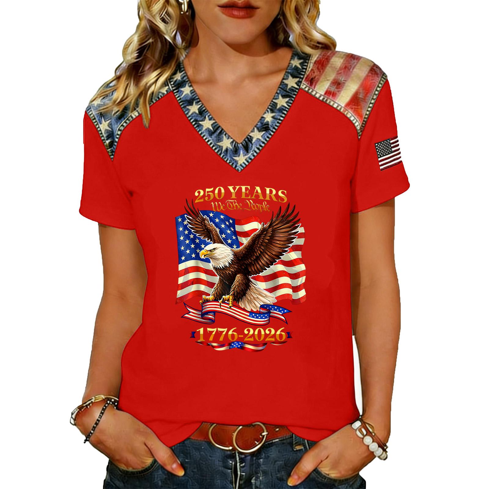 

Women Casual V Neck Short Sleeve Pullover T Shirt Top Lightweight Breathable Fabric Relaxed Fit Summer Wear S червоний