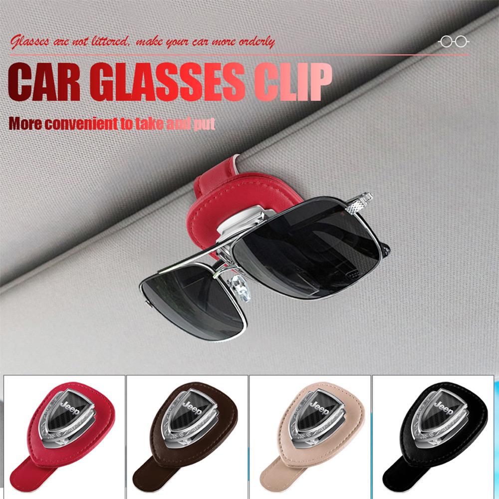 Car Styling Sunglasses Storage Clip Auto Sun Visor Eyeglass Holder Accessories For Jeep Grand Cherokee Wrangler Renegaed Compass AMQ1