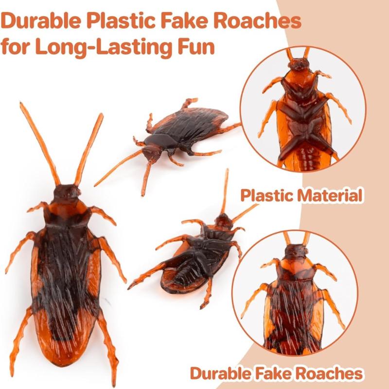 Fake Kakerlaken Spielzeug Set, Realistische Fake Kakerlaken Tolle Möglichkeit, einen Streich zu spielen, Falsche Kakerlaken für Halloween Streichspielzeug, Kinder Trick Witzspielzeug Erwachsene