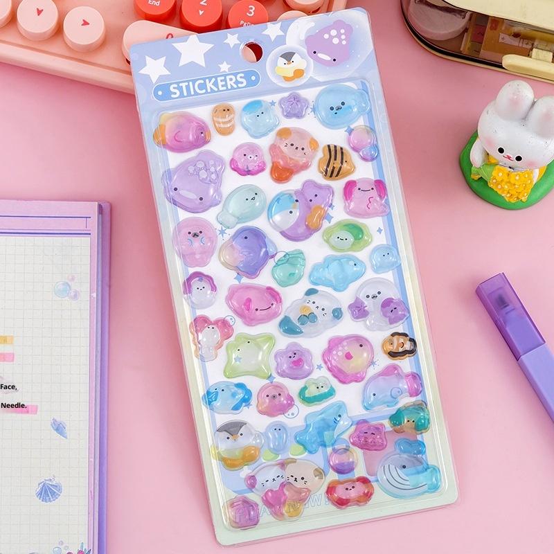 Fun Fashion 3D Relief Stickers Creative Cartoon Animals Cute Aesthetic Stickers Diy Phone Case Journal Decoration Stickers