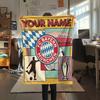 Custom Name Bayern Munich Flannel Blanket, High Quality Comfortable for All Seasons, Home Decor, Warmth and Comfort