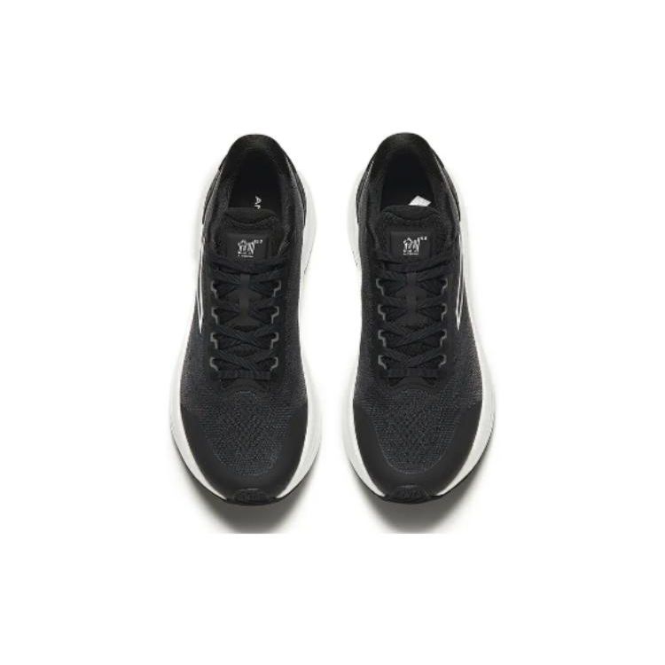 Anta Round Toe Lace-Up Low-Top Nitrogen Technology Running Shoes Men sneakers Black Gray 112415582-9