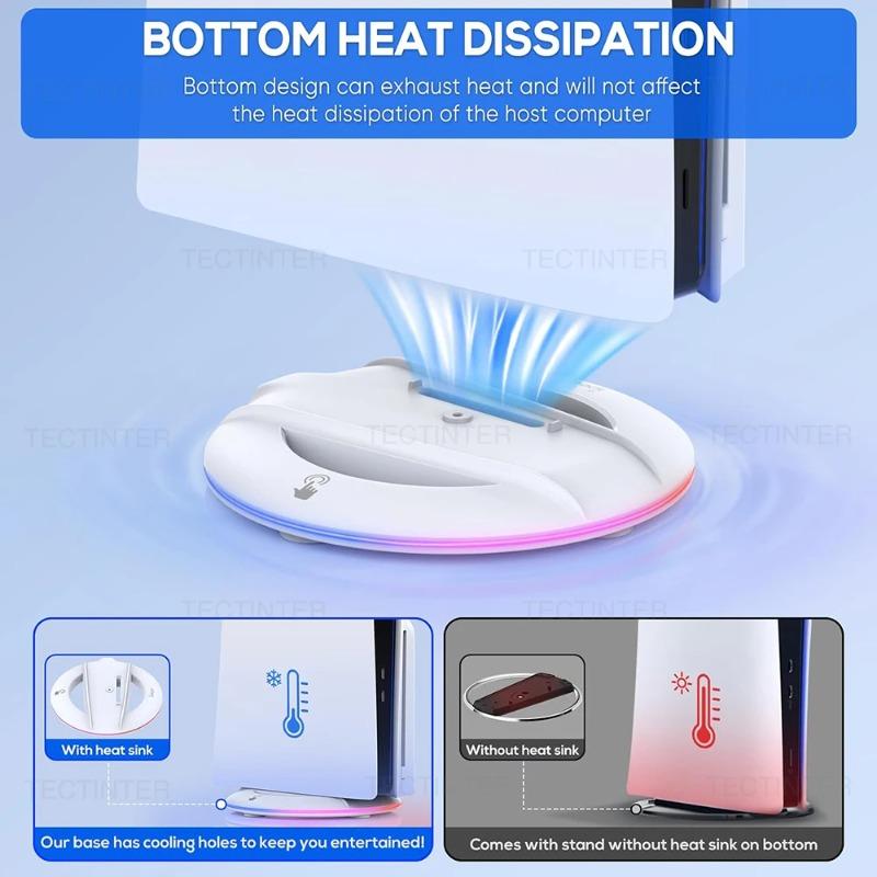 RGB Vertical Cooling Stand for PlayStation PS5 Slim Disc/Digital Edition Console Anti-Slip Base Bracket Holder Game Accessories