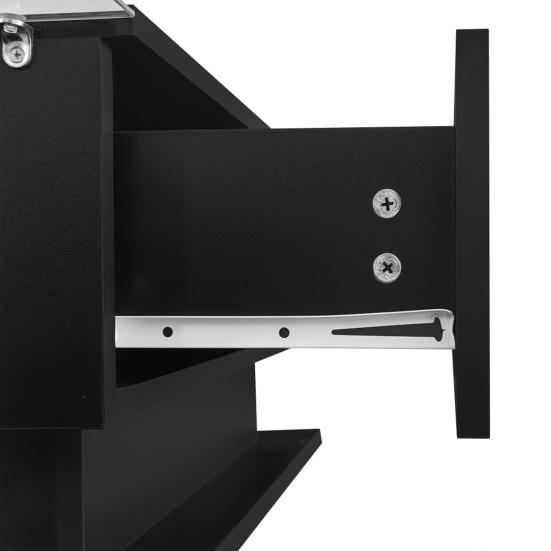 Hochglanz Schwarzer Couchtisch 100x50x32cm, mit Glasplatte und Schubladen, Kratzfest, mit 1 Schublade, LED-Licht, Modern