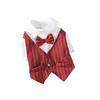 Herrlicher Hundemantel Umweltfreundliche Baumwolle Gestreifte Fliege Smoking Haustier-Outfit Hochzeitsanzug Formelles Hemd für Kleine Hunde Sommer