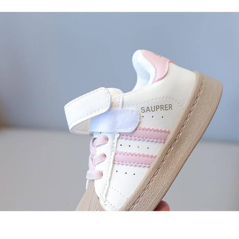 Kids' Sneakers, Minimalist Unisex Baby Soft-Sole Anti-Slip Shell-Toe Shoes, Children's Casual Shoes & White Flats.