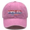 Snapback Baseball Cap With "CROATIA" "IDEMO HRVATSKA" Flag Printed , Adjustable Snapback Baseball Cap Retro All-season Hip Hop Leisure Dad Hat