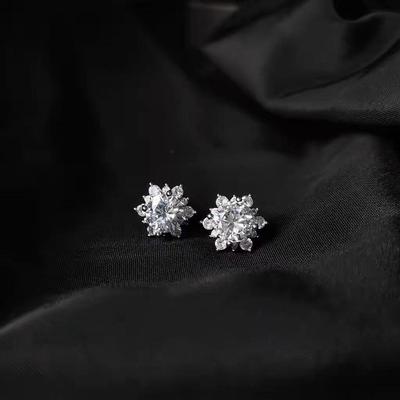 Elegant Snowflake Ear Studs - Stylish Small Design for Women’s Autumn-Winter Collection