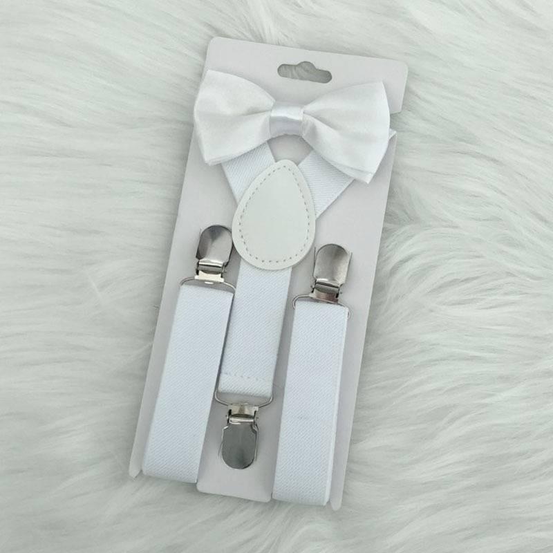 Elegante Set di Bretelle Elastiche e Papillon per Bambini e Bambine in Diversi Colori