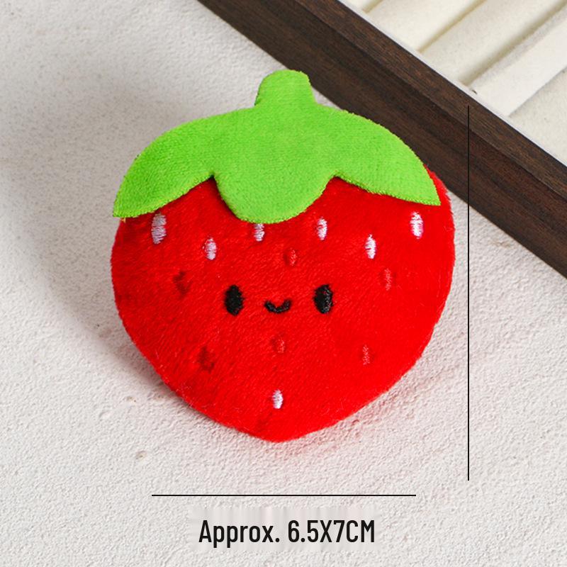 Cartoon Fruit Plush Brooch Pendant - DIY Accessory & Decoration