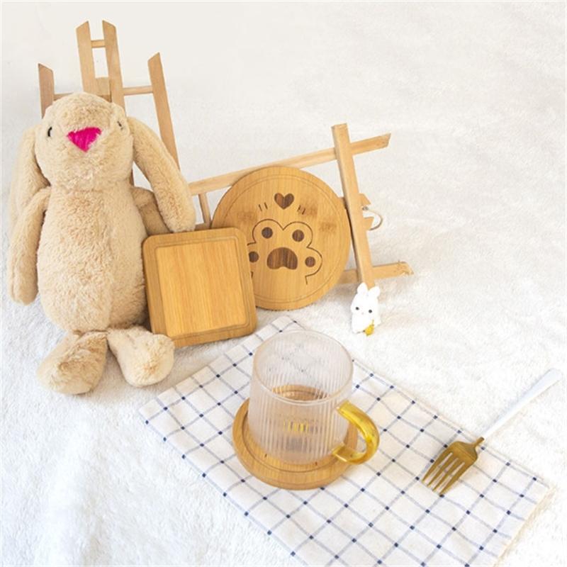 1PC Bamboo Tray Wood Saucer Flower Pot Tray Cup Pad Coaster Plate Kitchen Decorative Plate Creative Coaster Coffee Cup Mat