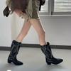 Retro brown boots children's 2025 new autumn and winter knee high boots rivet western knight boots