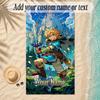Beach TowelZelda Custom Name Text Personalized Soft Towel for Beach Pool Indoor Home Decor Gift