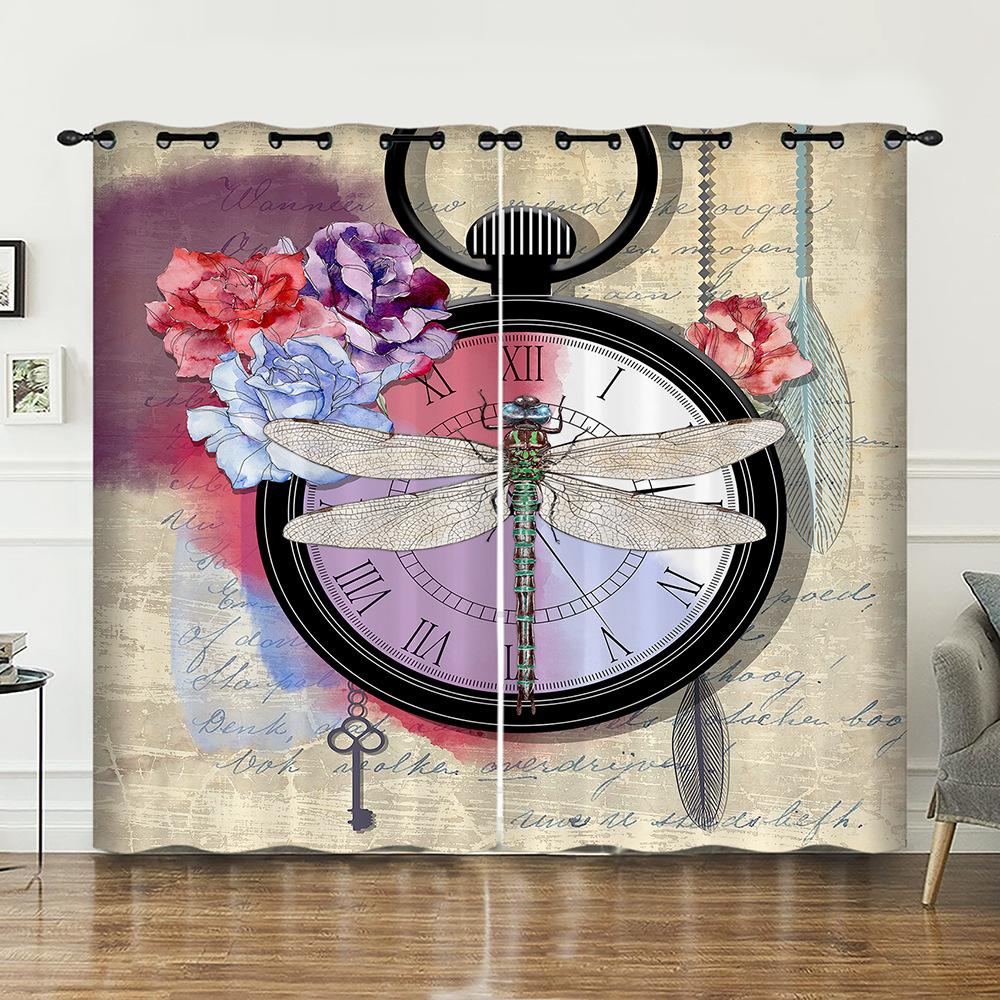 Шторы Животное Ленивец Шторы Цифровая печать Светонепроницаемые шторы Без пробивки 2pcs*97cm*114cm*2