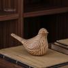 Resin Bird Ornaments Ornaments, Retro Wood Color Figurine, Handmade Carved Unique Home Accessories Decorative Statue for Country Farmhouse Tabletop