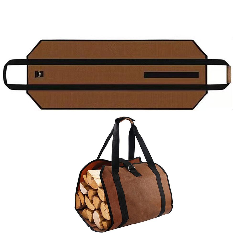 Wear-resistant Oxford Cloth Large Capacity Wood Storage Logging Bag Multi Functional Portable Firewood Carrying Handbag