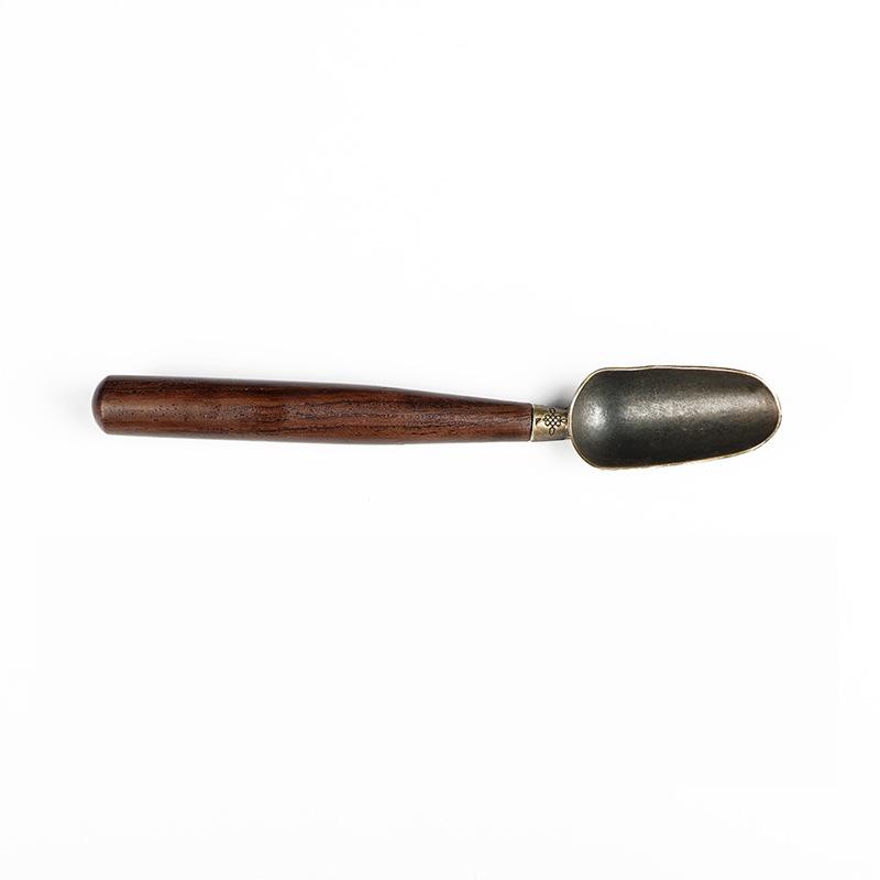 1Pc Ebony Alloy Teaspoon Tea Spatula Ebony Tea Spoon Kung Fu Tea Set Tea Ceremony Accessories