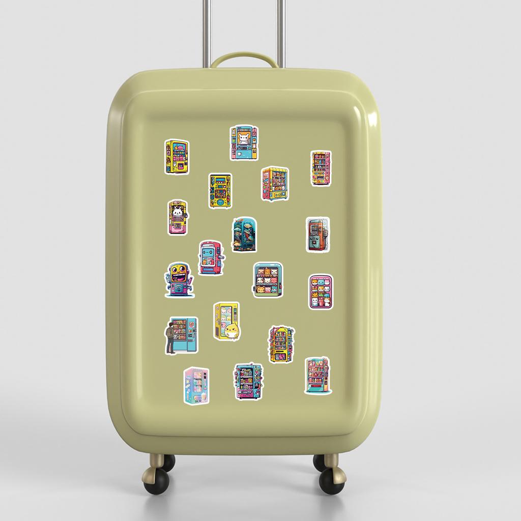 50 Cute Vending Machine Series Graffiti Stickers Stationery Stickers Water Cup Computer Waterproof Decorative Stickers