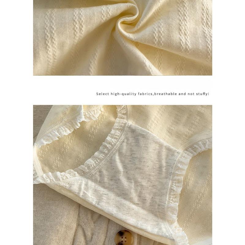 Antibakterieller Slip aus reiner Baumwolle Jacquard Mittelhoch geschnitten Bequemer Triangel-Damen-Slip