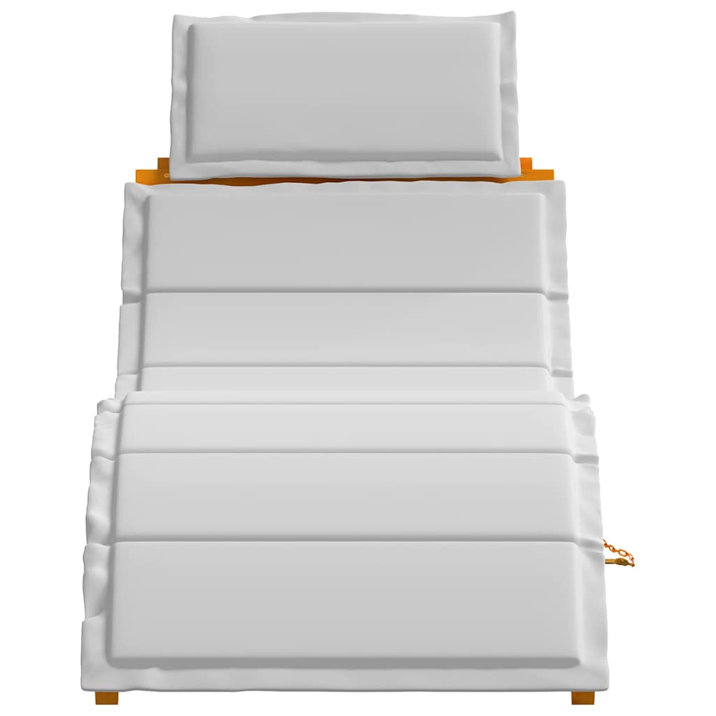 Sun Lounger with Cushions 2 Pcs Light Grey Solid Acacia Wood