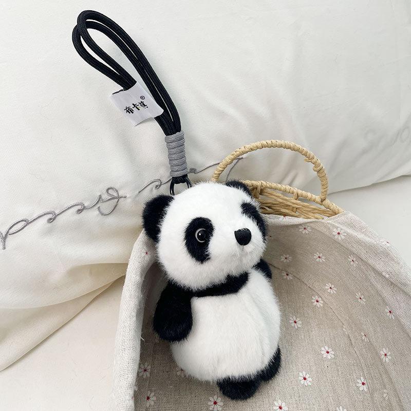 Buka Qi Beanbag Schlüsselanhänger niedlicher kleiner Waschbär Plüschanhänger Katze Anhänger Puppe Panda Taschenanhänger