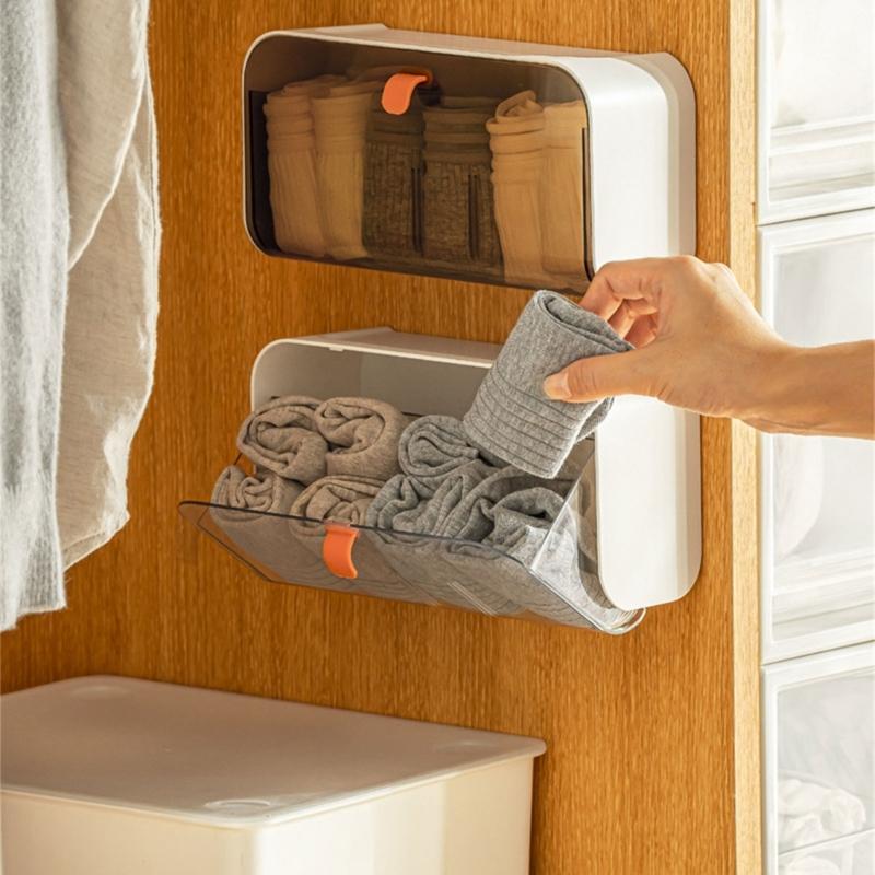 Wall Hanging Storage Box for Jewelry and Cosmetics Space Efficient Bathroom Organizer Dustproof Makeup Accessories Case