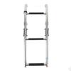 3 Steps Foldable Boat Ladder Stainless Steel Stern Mount Enhanced Grip Swim Deck Ladder for Yacht Dock