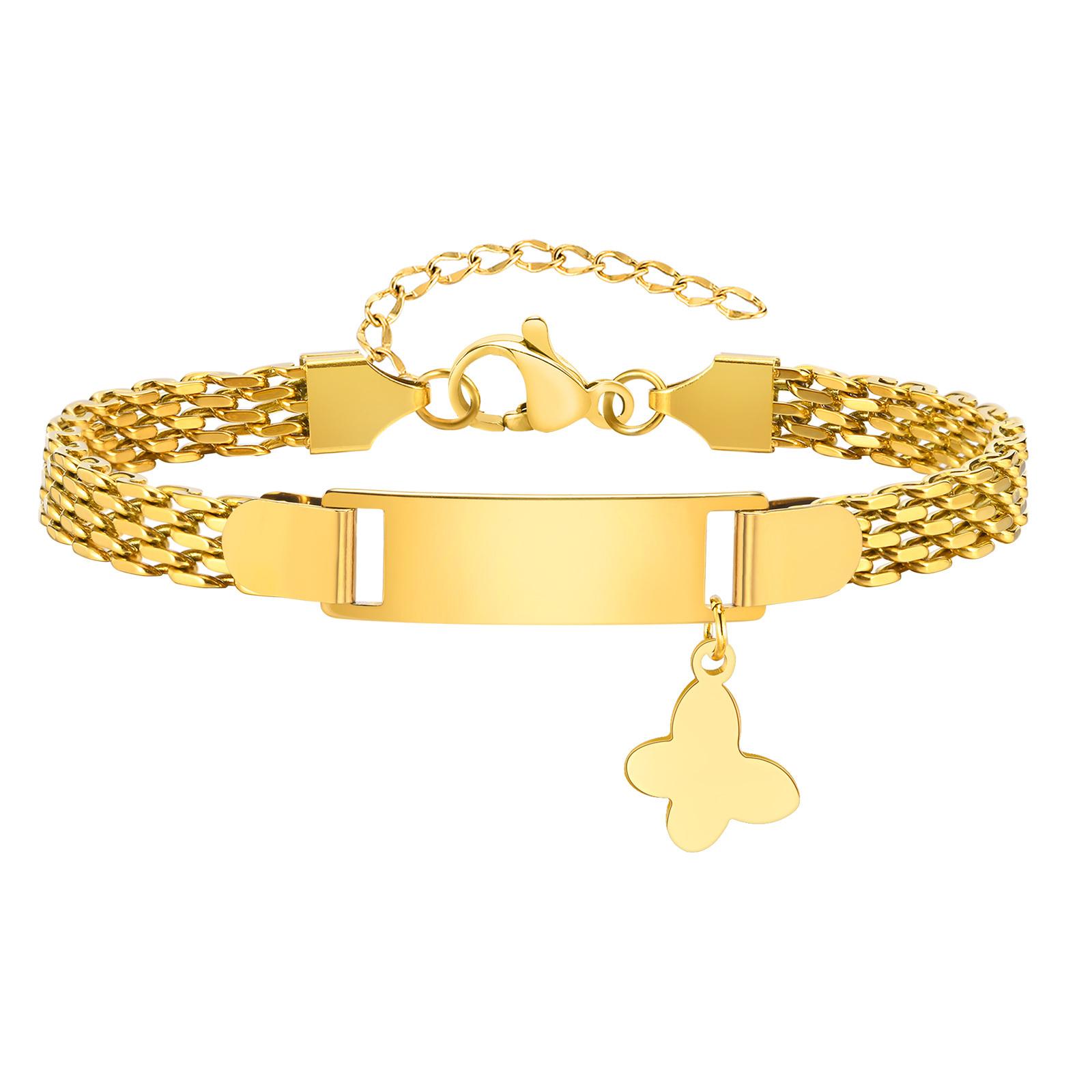 

Personalized Baby ID Name Bracelet Engraved Name , Adjustable Chain With Heart Butterfly, Waterproof Birthday Girl Gift