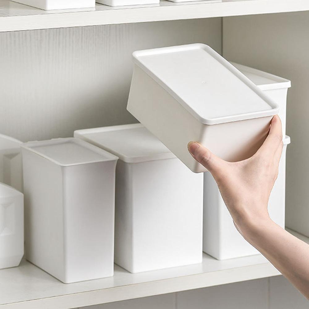 With Lids Storage Bins Stackable Multifunction Storage Container White Large Capacity Plastic Storage Bins Household