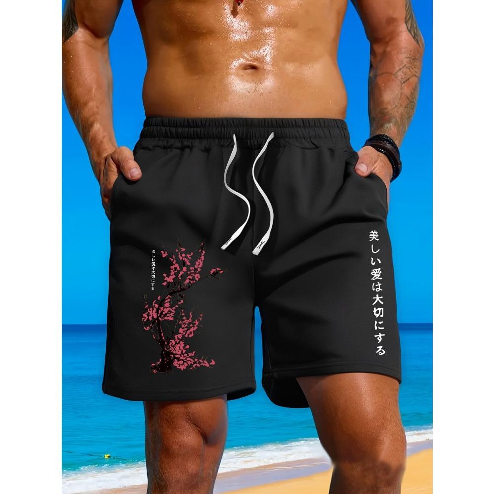 

Trendy Hip Hop Style Men Printed Short Pants Mid Waist Design Comfortable Loose Version Outdoor Holiday Casual Wear Trousers XL